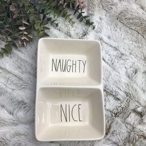 [Rae Dunn] Naughty Nice Divided Tray / Dish Christmas Holidays Kitchen Party